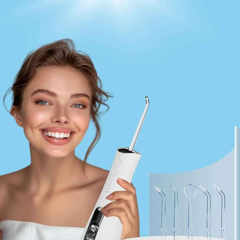 Creator smiling with the Flosii PulseMax Pro